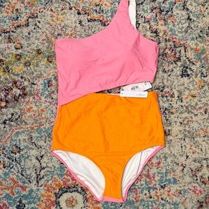 Colorful One-Shoulder Women Swim One Piece